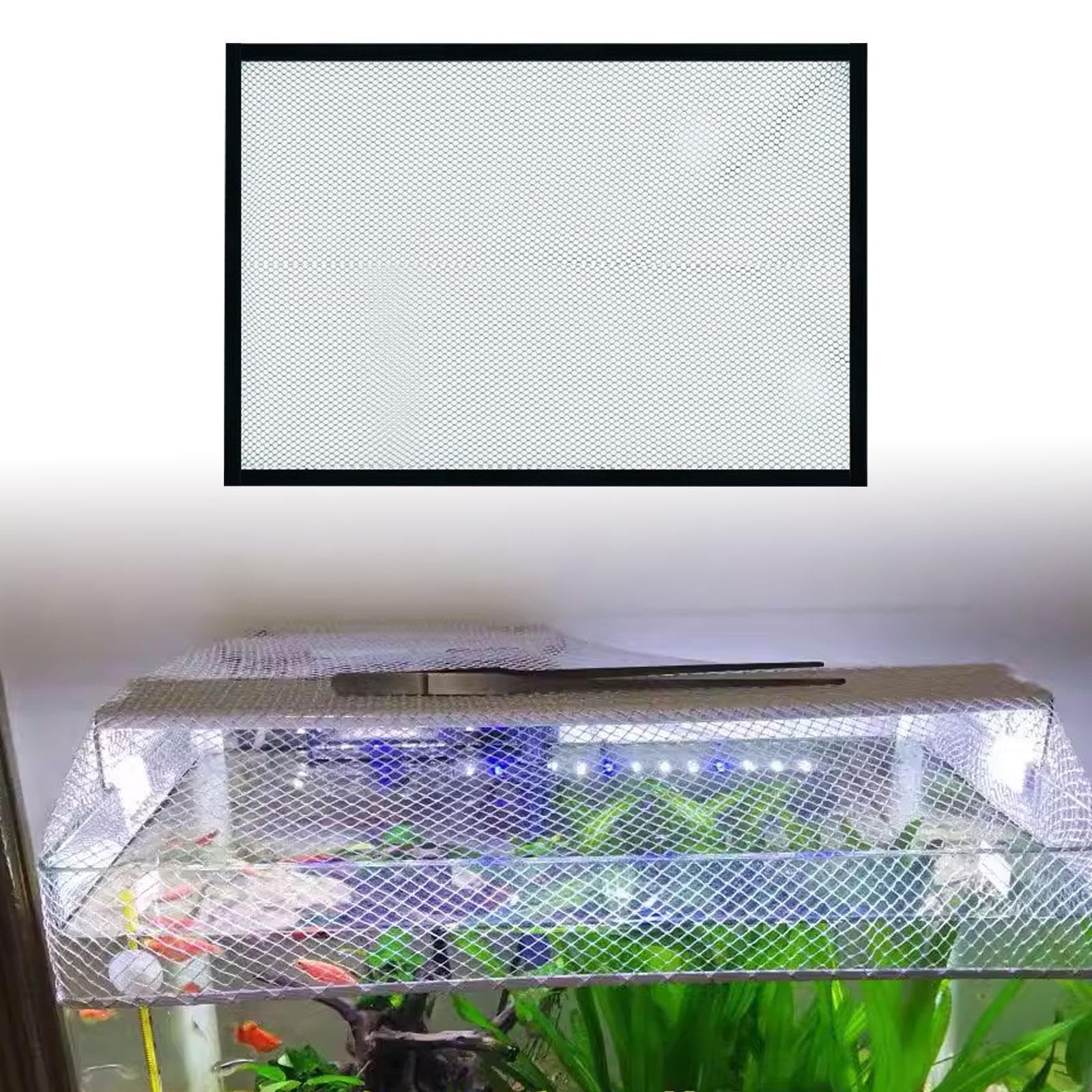 Amazon | LeeQinersw 水槽のカバー、水族館用の透明なメッシュ蓋, 60